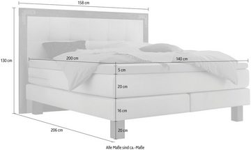 HASENA Boxspringbett Memphis, im Vintagelook, Massivholz-Umrandung, Tonnentaschen-Federkernmatratze