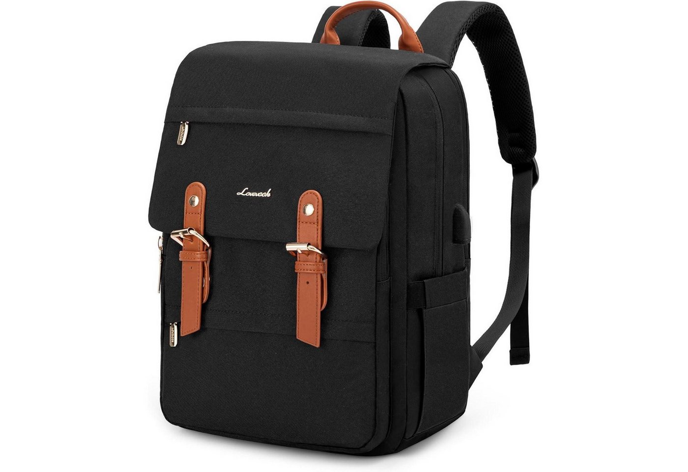 LuxusKollektion Schulrucksack Schulrucksack Laptopfach Teenager Mädchen Damen 17.3 Zoll Schwarz
