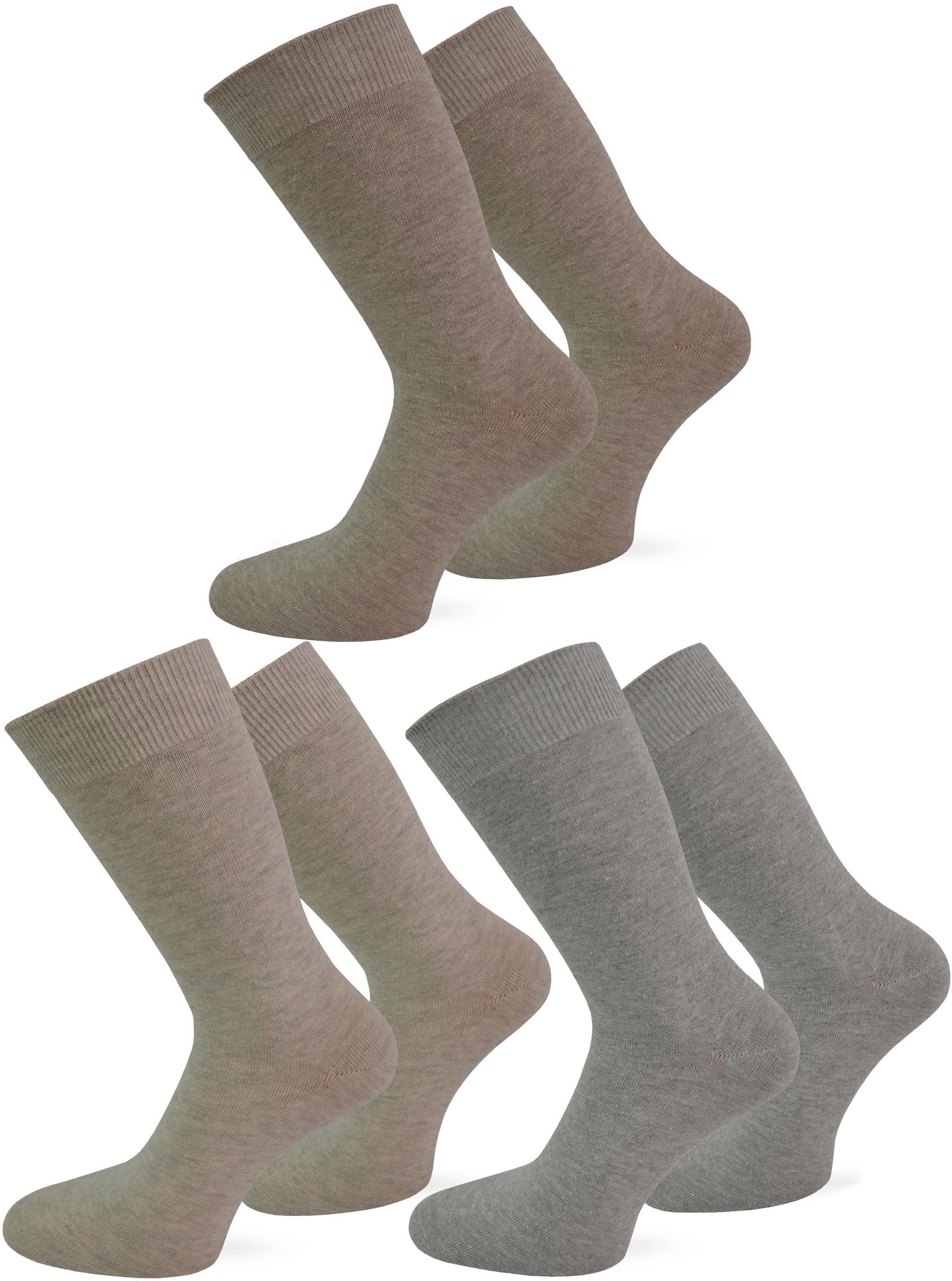 Basicsocken Paar Fußspitze normani Men sortiert handgekettelte Paar) 6 6 Hellbeige Herrensocken For (6er-Set,