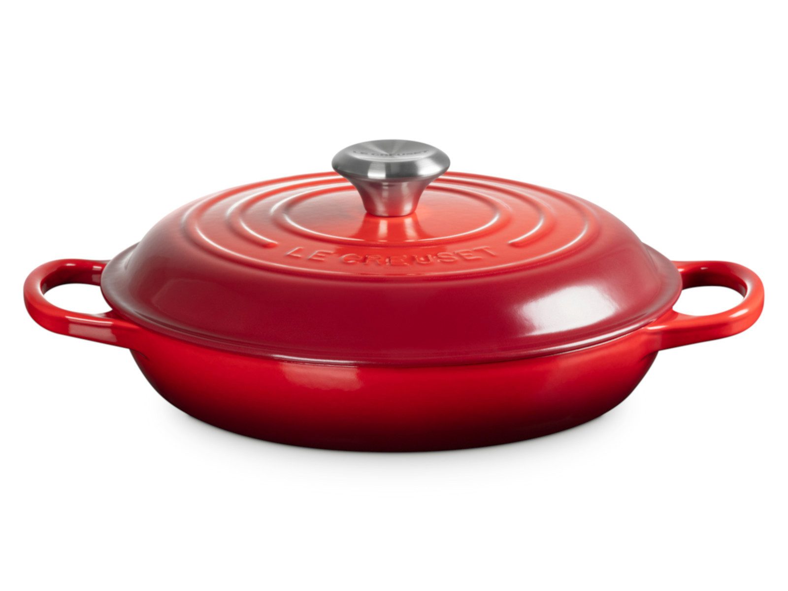 LE CREUSET Kochtopf Gourmet-Profitopf Signature kirschrot 26cm, Emailliertes Gusseisen