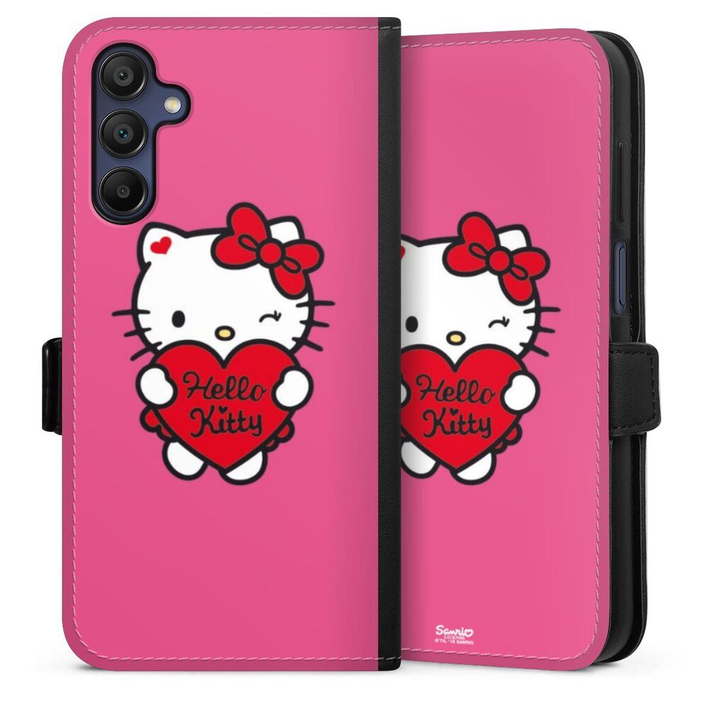 DeinDesign Handyhülle Hello Kitty Fanartikel Herz Hello Kitty - Sweet Heart, Samsung Galaxy A15 5G Hülle Handy Flip Case Wallet Cover