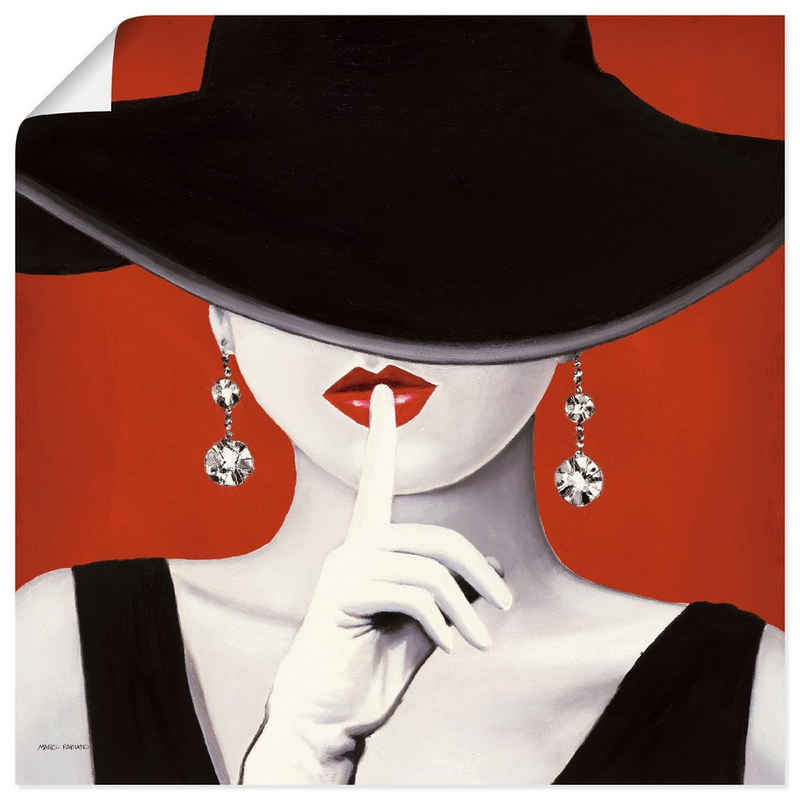 Artland Wandbild »Hut ab I«, Frau (1 St), in vielen Größen & Produktarten -Leinwandbild, Poster, Wandaufkleber / Wandtattoo auch für Badezimmer geeignet