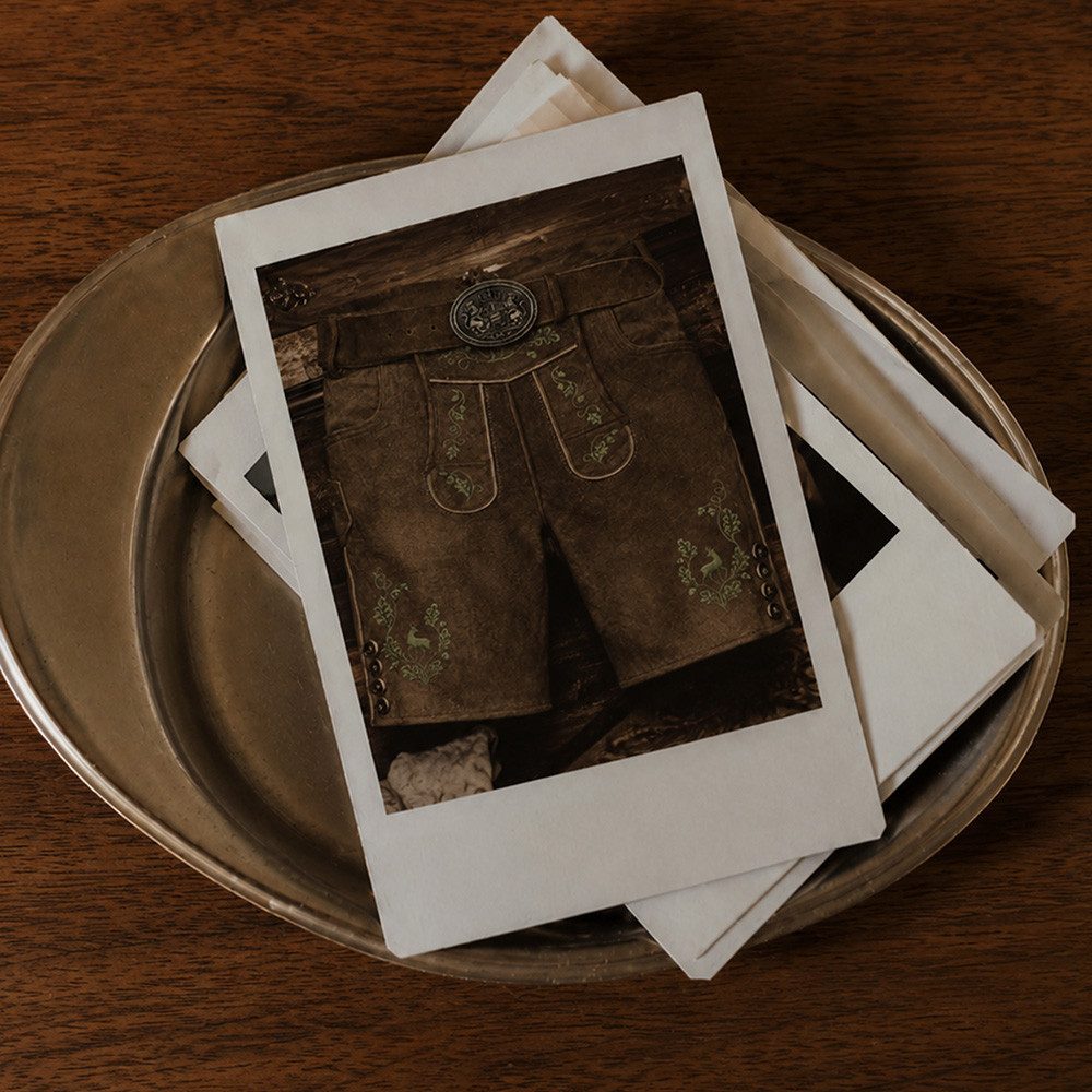 HerzSticht Trachtenlederhose Herren Trachten Lederhose (Modell: Geissberg) (Set, 1-tlg., MIt Gürtel)