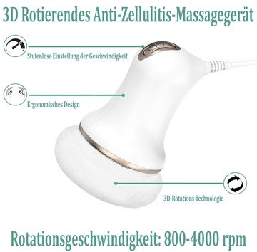 Vivitar Massagegerät Anti Cellulite Massagegerät mit 3 abnehmbaren und waschbaren Pads, Lipödem Massagegerät für Bauch, Gesäß, Beine - Zur Straffung und Förderung der Durchblutung der Haut und zur Bekämpfung von Cellulite, Dehnungsstreifen und Fett. 3-tlg., Stufenlos verstellbar zwischen 800 bis 4000 Umdrehungen pro Minute., Starke Vibration + 3D-Rotation