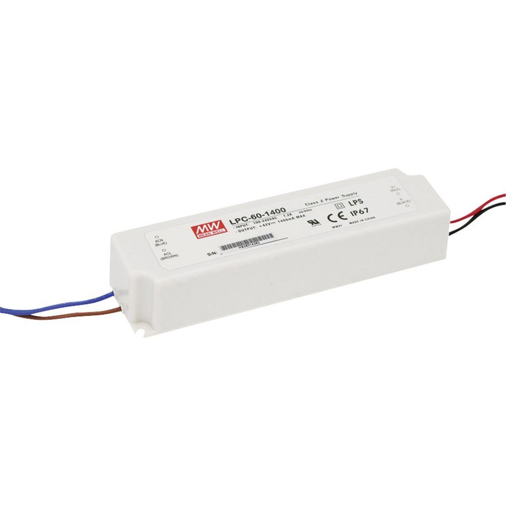 MW Mean Well LPC-60-1400 LED-Treiber Konstantstrom 58.8 W 1.4 A 9 - 4 LED Trafo