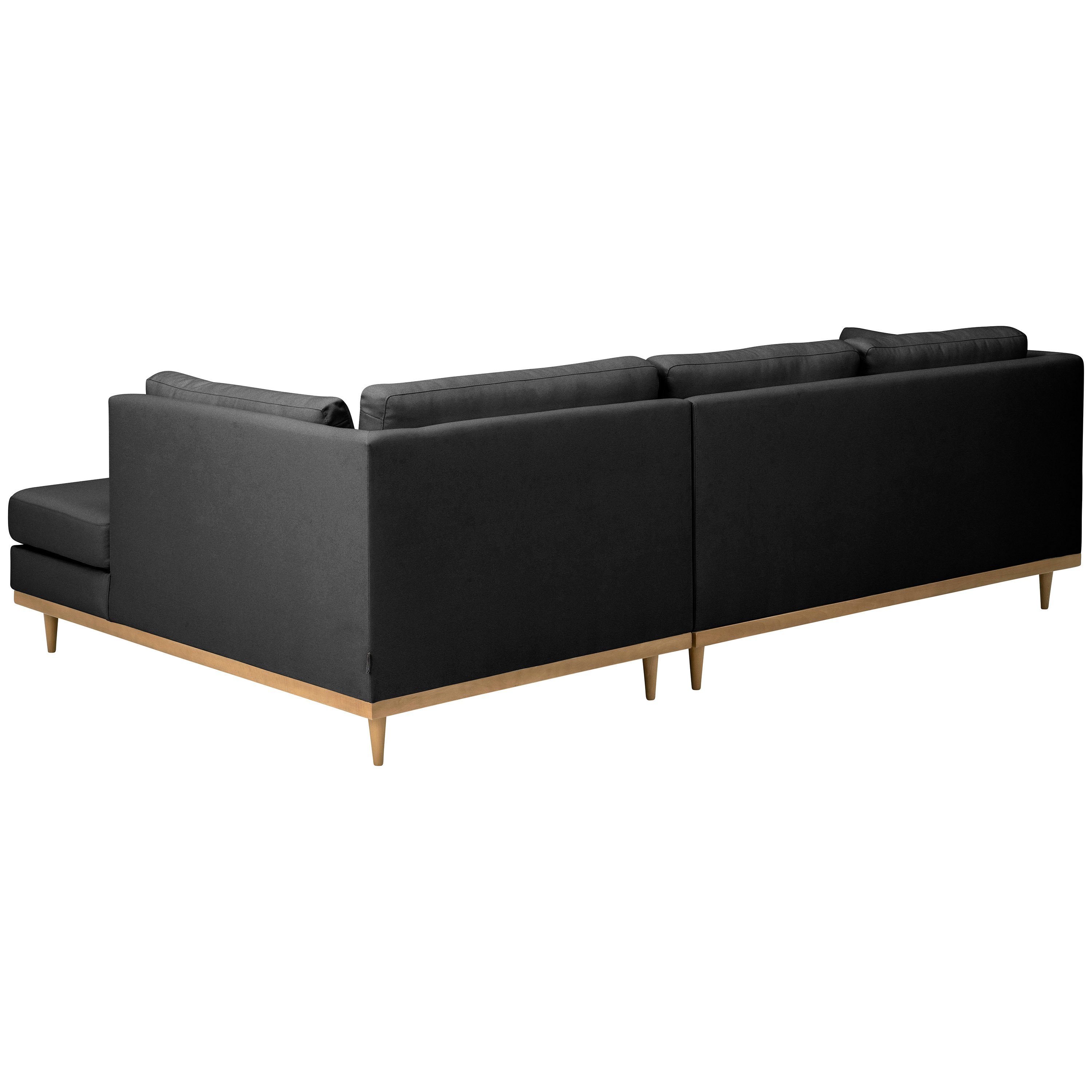 Max Winzer® graphit, Larsen Stück, Design links Ecksofa Ecksofa 2-Sitzer 1 skandinavischen mit Sofa Flachgewebe rechts Sofa im