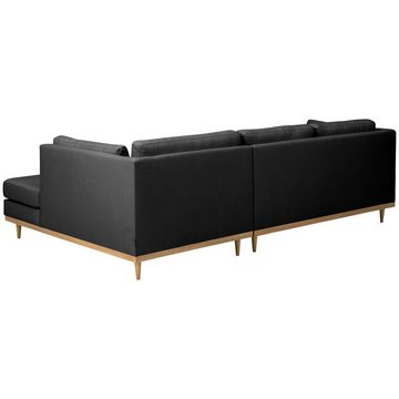 Max Winzer® Ecksofa Sofa Larsen Ecksofa rechts mit Sofa 2-Sitzer links Flachgewebe graphit, 1 Stück, im skandinavischen Design