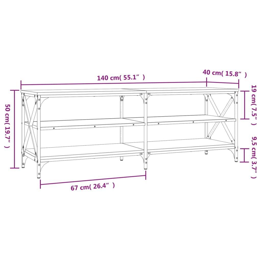 Räuchereiche 140x40x50 Holzwerkstoff (1-St) TV-Schrank vidaXL TV-Schrank cm