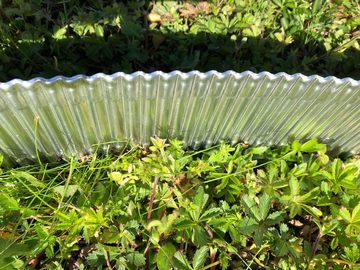 Schlögel Rasenkante Rasenkante Rille Welle Aluminium Abtrennung Grab Garten Begrenzungsleiste für Rasenroboter, gut formbar bedingt durch die eingeprägten Rillen