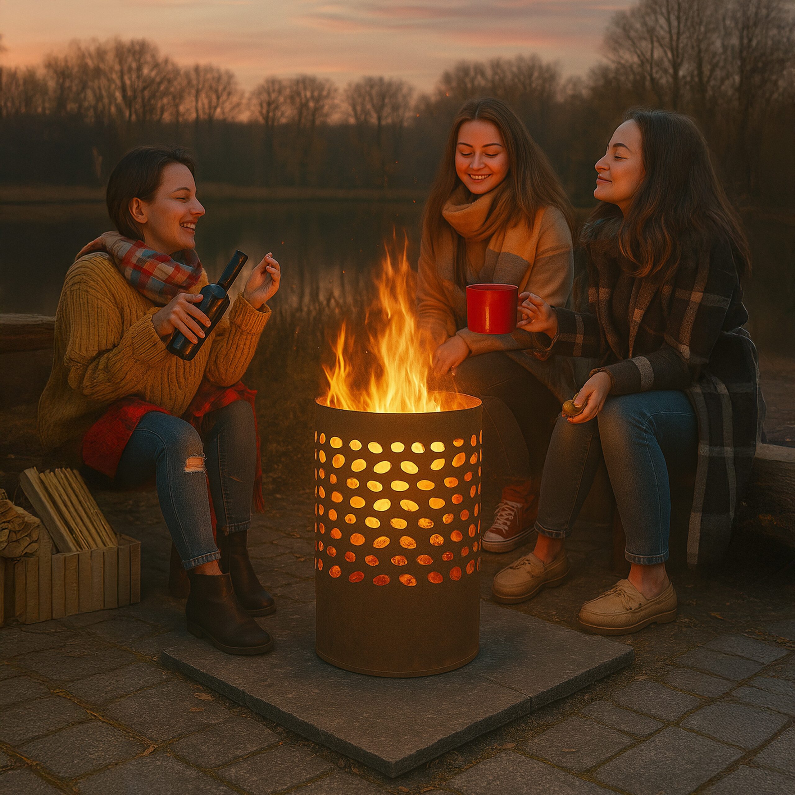 relaxdays Feuerkorb Feuertonne Rostoptik
