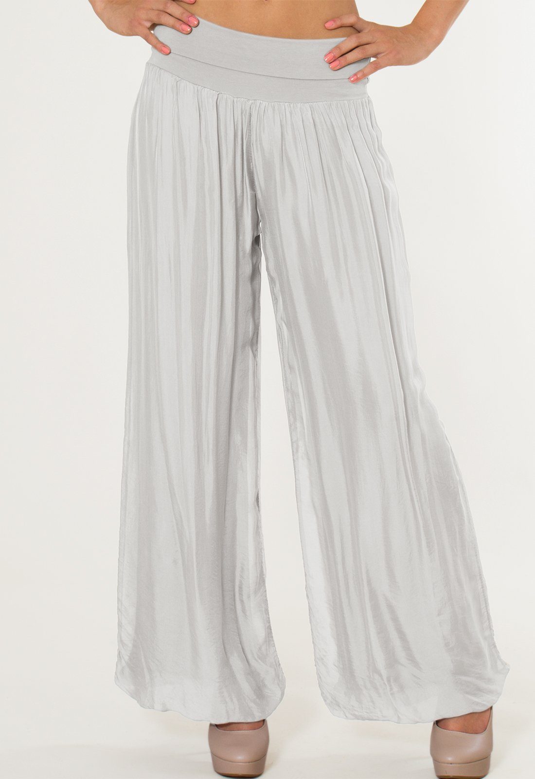Caspar Palazzohose KHS010 elegante Damen Hose mit Seidenanteil Mit blickdichter Innenhose & hohem, figurfreundlichem Stretch Bund