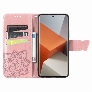 Wigento Handyhülle Für Xiaomi Redmi Note 13 Pro Plus Tasche Wallet Schmetterling Design