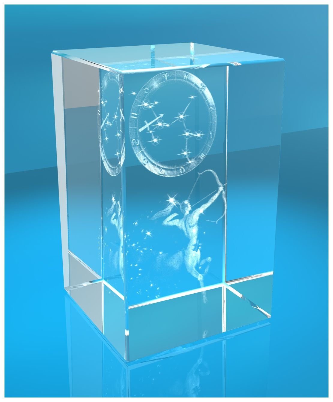 Dekofigur 3D Glasquader I Sternzeichen PRO I Motiv: Schütze, Hochwertige Ge günstig online kaufen