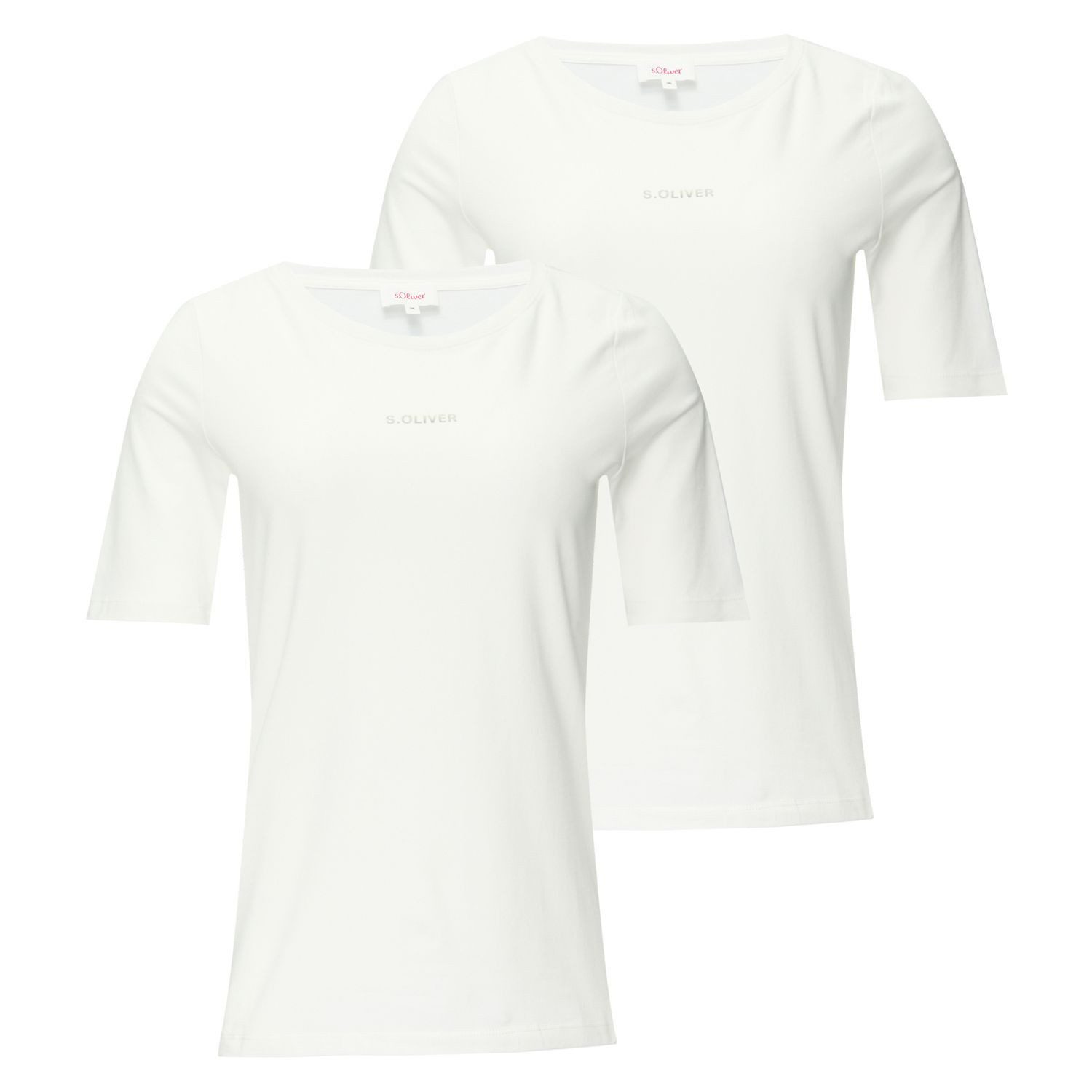 s.Oliver T-Shirt Label-Shirt (2-tlg) kurzarm, Rundhals, günstig online kaufen