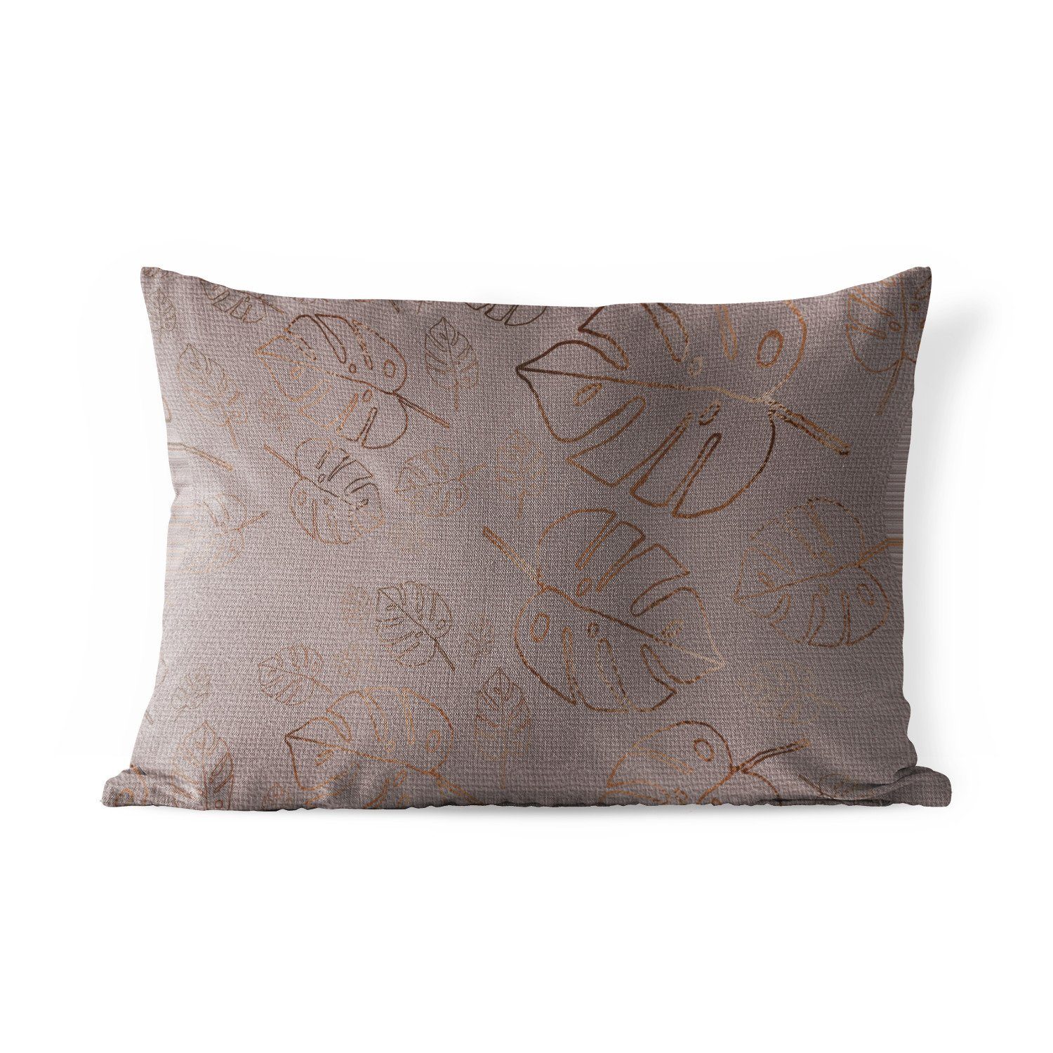MuchoWow Dekokissen Muster Bronze - Polyester, Lila Outdoor-Dekorationskissen, - - Dekokissenbezug, Kissenhülle Blätter