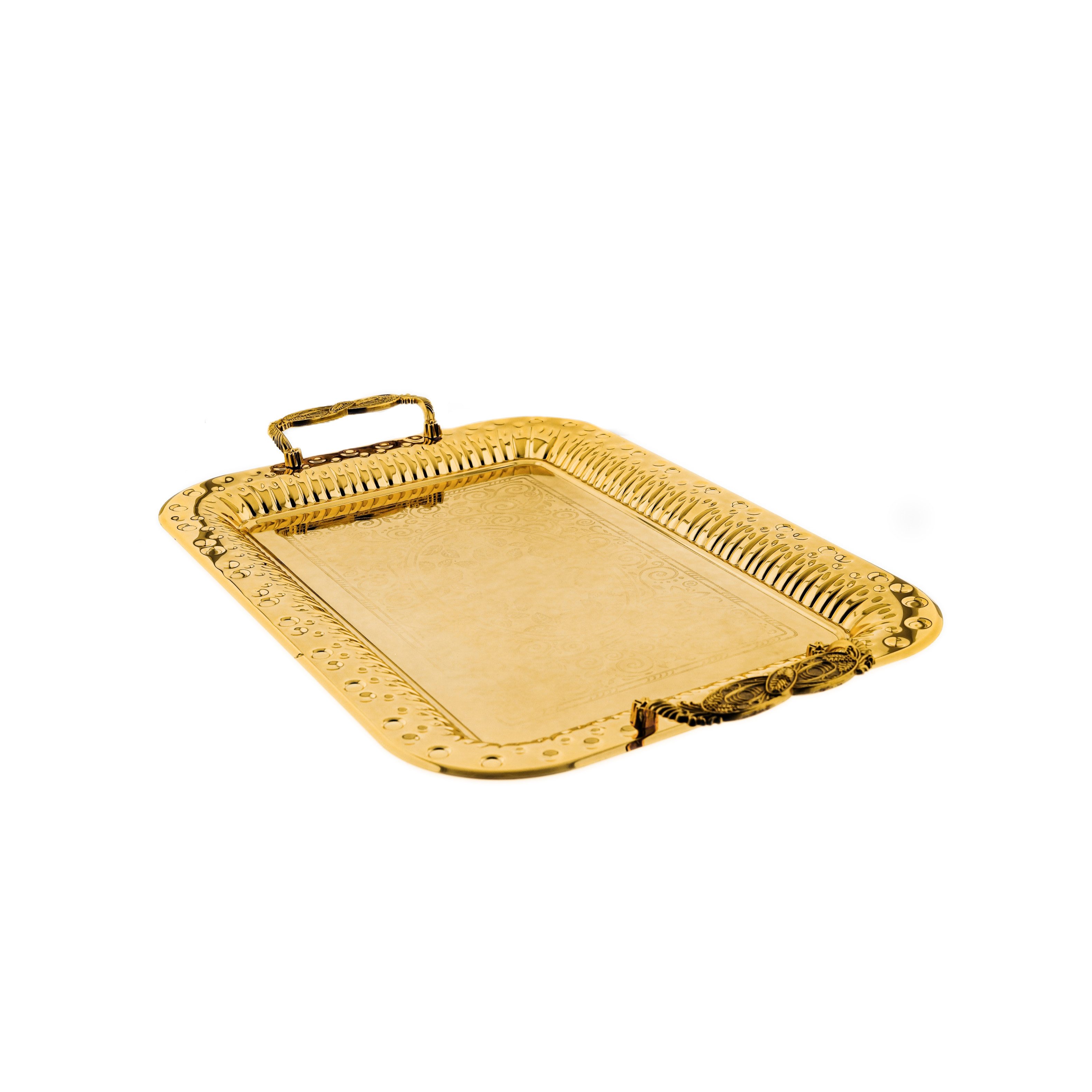 Almina Servierplatte 2-teiliges Serviertablett aus hochwertigem 18/10 Edelstahl, Edelstahl, (Packung, 2-tlg., 2er Set), 18/10-Edelstahl