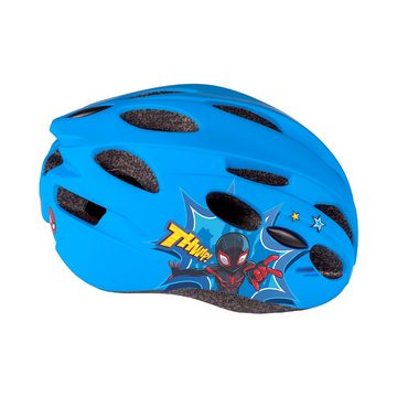 Seven Polska Kinderfahrradhelm "Spiderman", hellblau, 52-56cm, In-Mold-Tec, ab ca. 6 Jahre