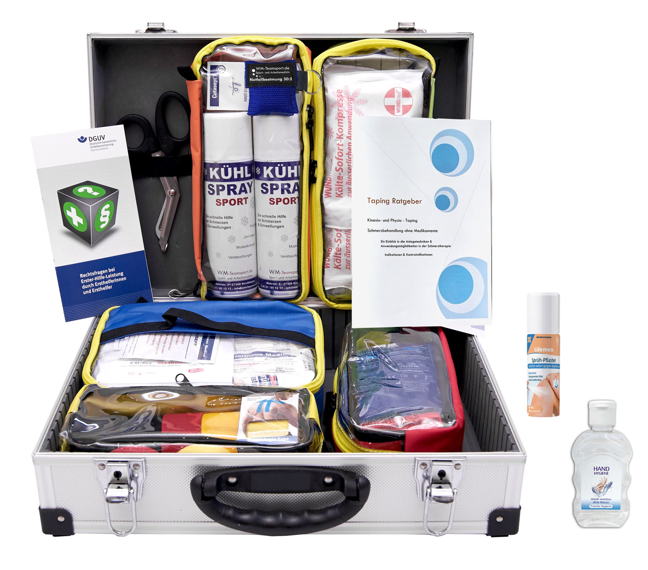 WM-Teamsport Erste-Hilfe-Koffer SPORT-Betreuerkoffer"ALU-PRO" mit Modultaschen DIN 13157 + DIN 13164