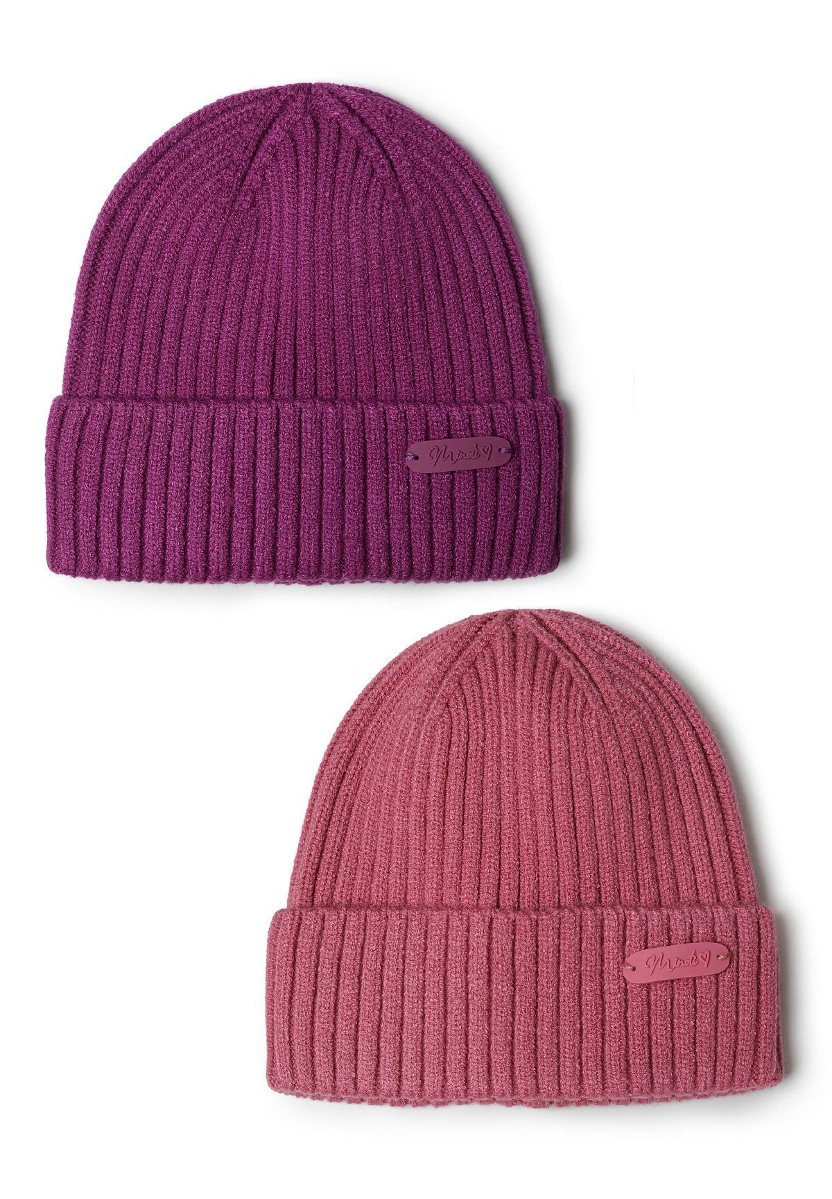MINOTI Beanie Zwei Beanie-Strickmützen mit Aufnäher günstig online kaufen