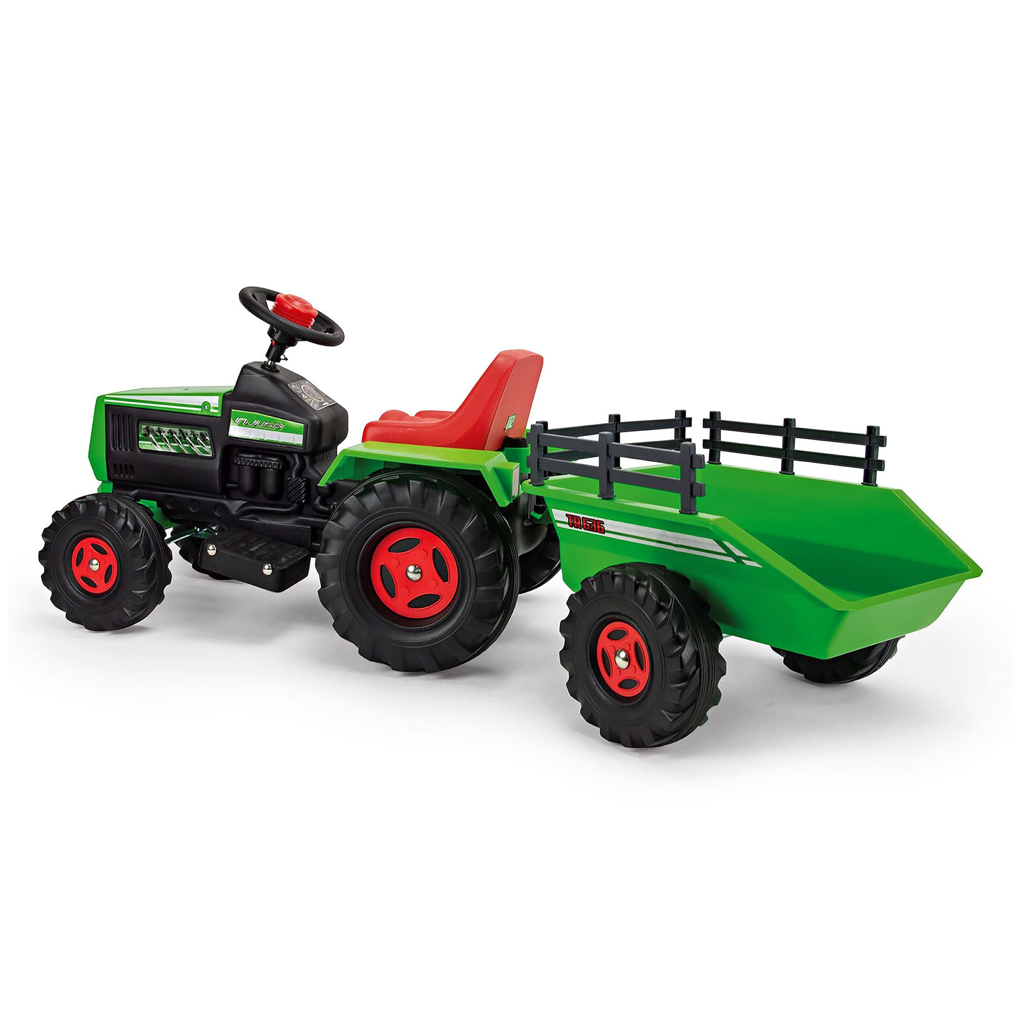 INJUSA Elektro-Kindertraktor Elektrotraktor Basic, Belastbarkeit 30 kg, Elektro-Kindertraktor 6V mit Pedalsteuerung, bis 30 kg, ab 18 Monaten