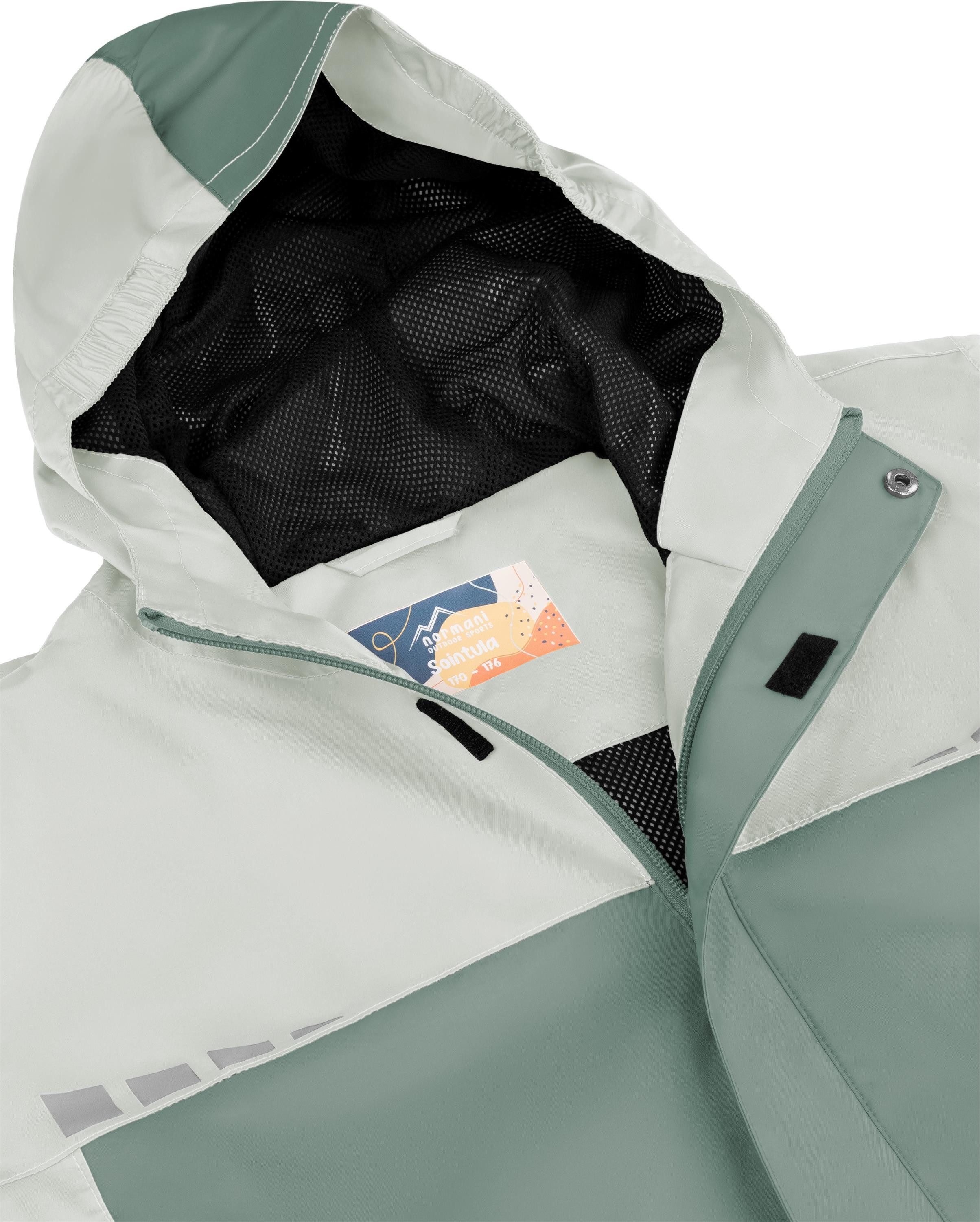 normani Regenjacke Kinder Regenjacke Sointula Ultraleichte Übergangsjacke mit Kapuze ungefütterte Unisex Sommerjacke