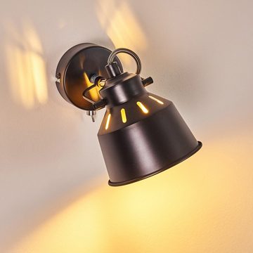 hofstein Wandleuchte »Rimini« verstellbare Wandlampe aus Metall in Schwarz/Gold, ohne Leuchtmittel, 1xE14, Wandspot im Retro/Vintage Design