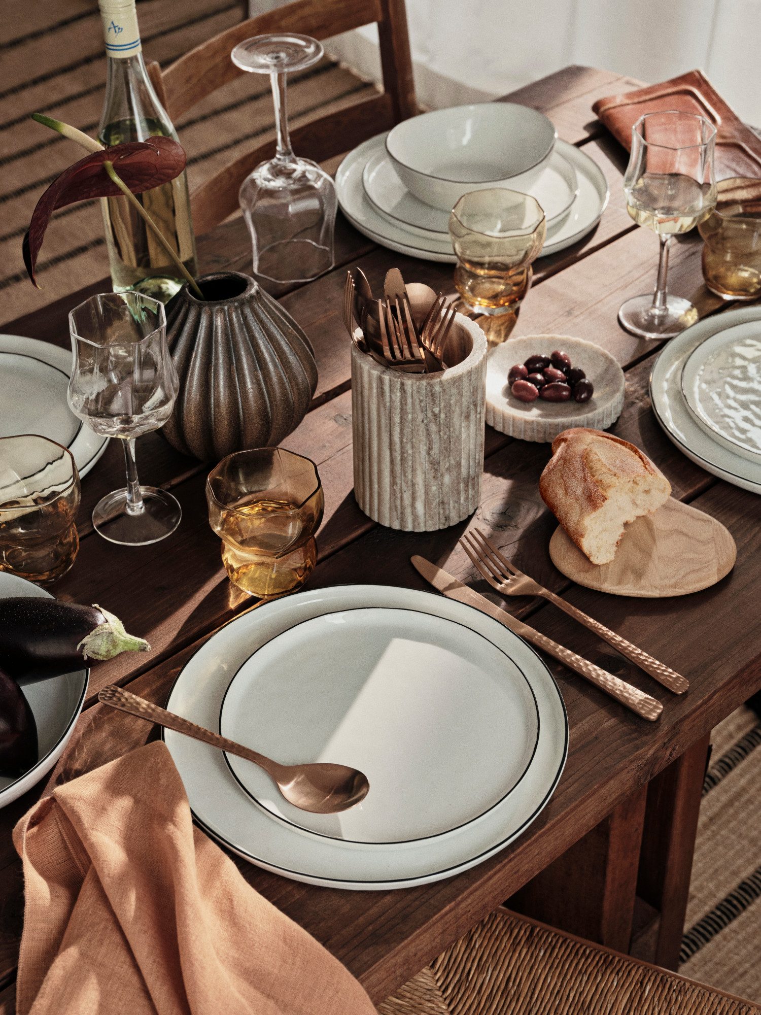 Broste Copenhagen Besteck-Set Broste Copenhagen Hune hammered Besteck Copper (1-tlg), Edelstahl 18/8