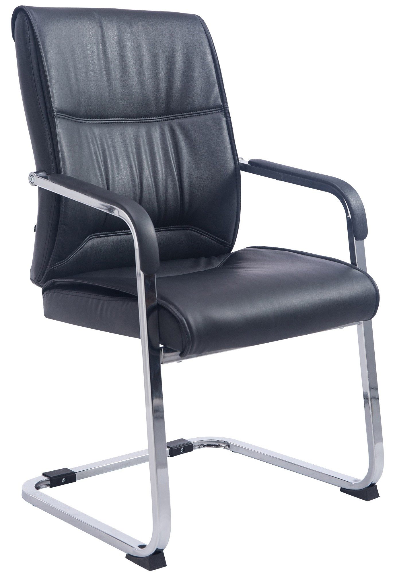 furnicato Besucherstuhl Anubis XXL 102x58x65 cm Schwarz (1 St), Gepolsterter Gästestuhl mit Armlehnen für dein Wartezimmer