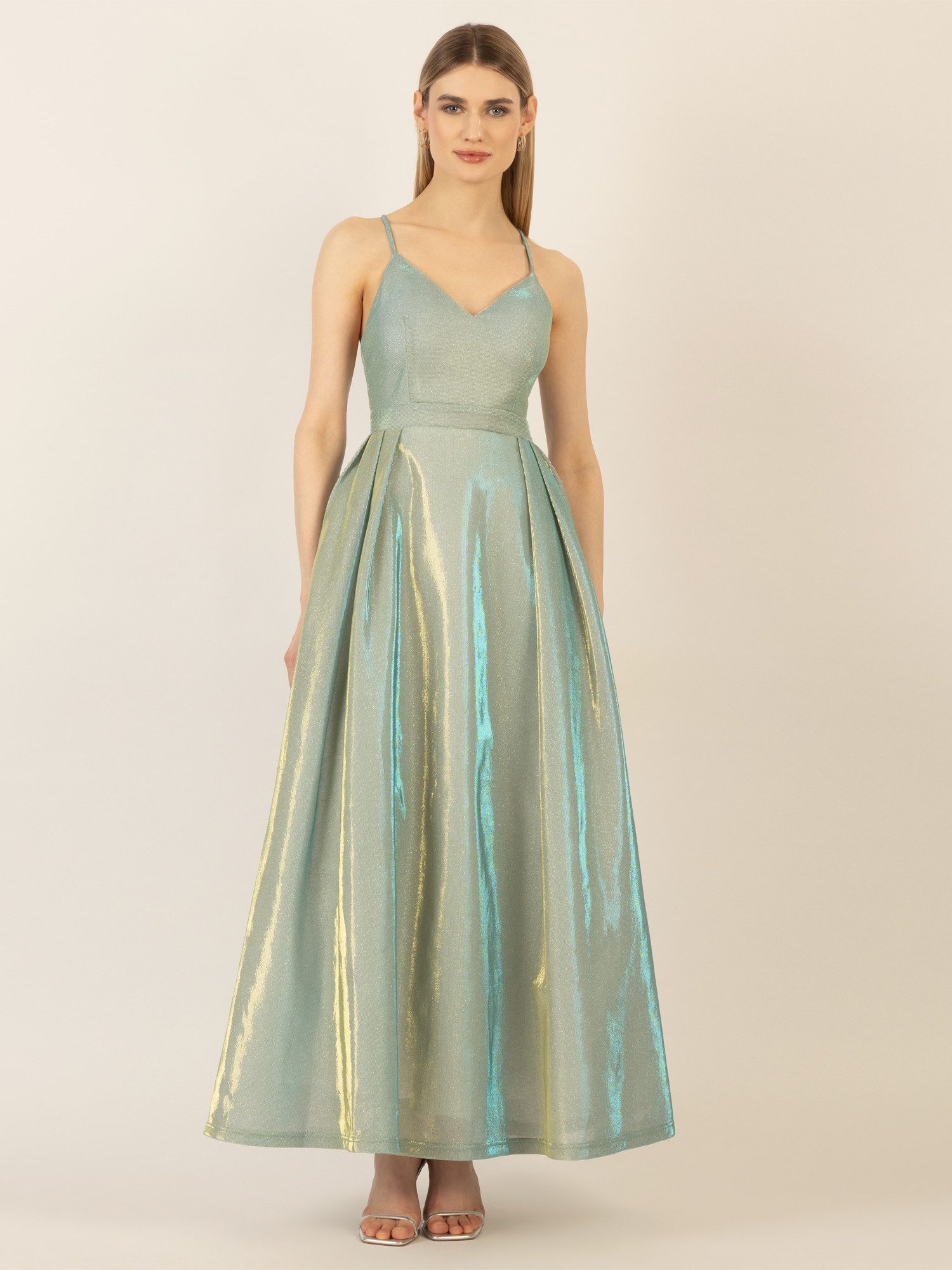 Apart Abendkleid aus einer metallic gold-pink günstig online kaufen