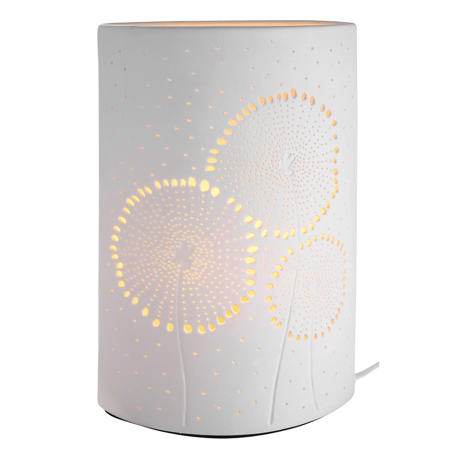 GILDE Tischleuchte GILDE Lampe Ellipse Pusteblume - weiß - H. 28cm x B. 18cm. € 49,95