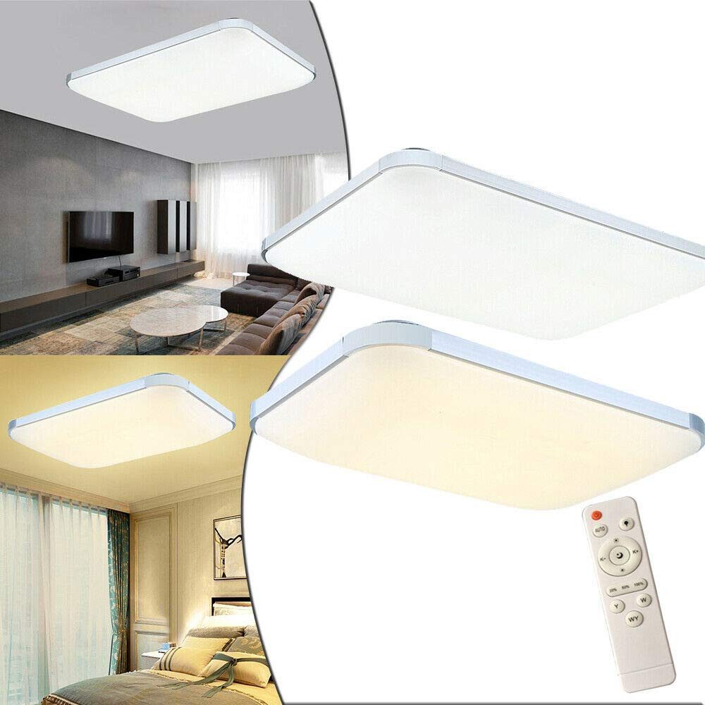 FIVMEN LED Deckenleuchte Deckenlampe 72W Dimmbar Lampe mit Fernbedienung, LED fest integriert, 2800K-6000K, Rechteck