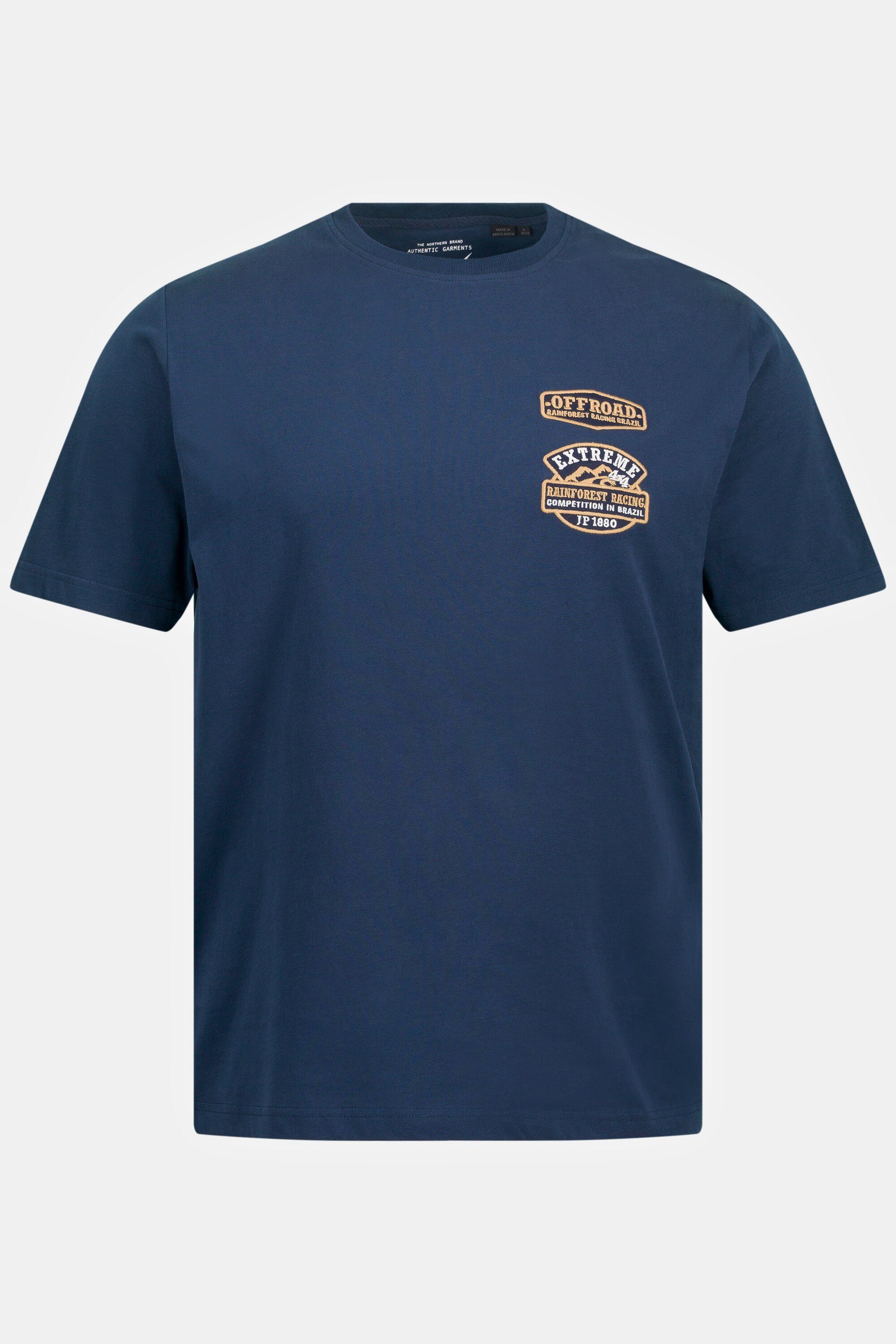 JP1880 T-Shirt T-Shirt Halbarm Badges Rundhals