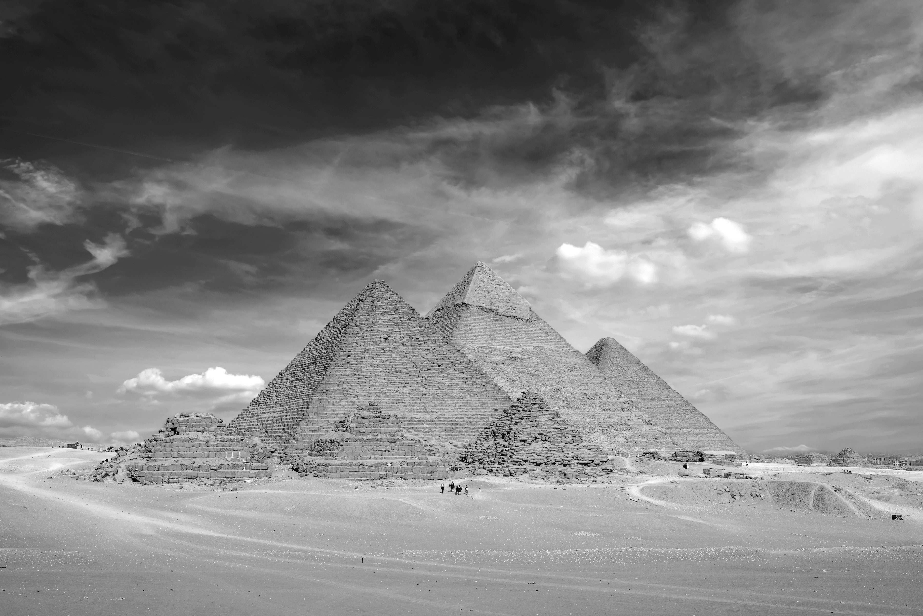Papermoon Fototapete Pyramiden Schwarz & Weiß