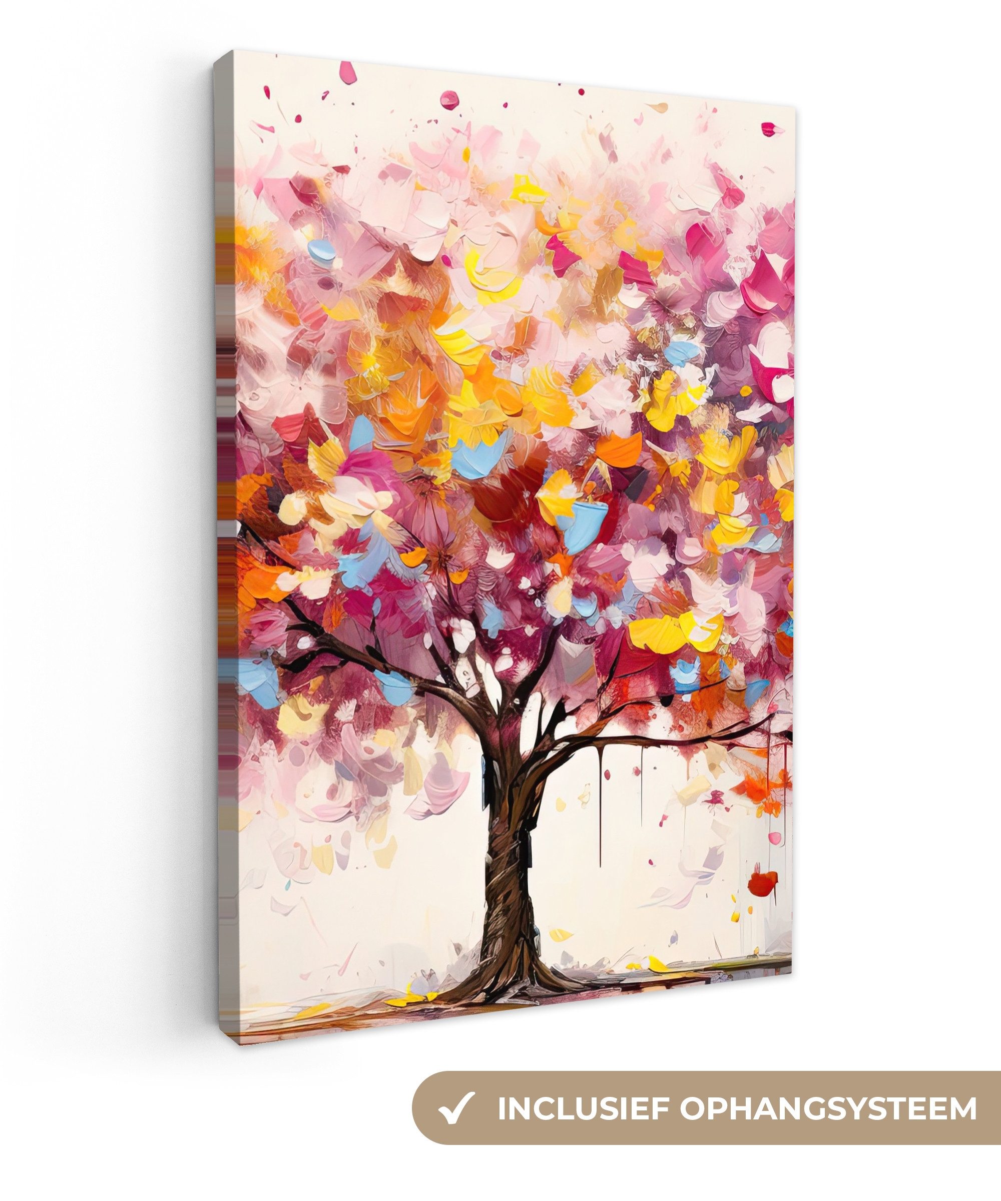 OneMillionCanvasses® Leinwandbild Aquarell - Baum - Kunst - Abstrakt, Fotodruck (1 St), Leinwand Canvas Wandbild, Wanddekoration 20x30 cm