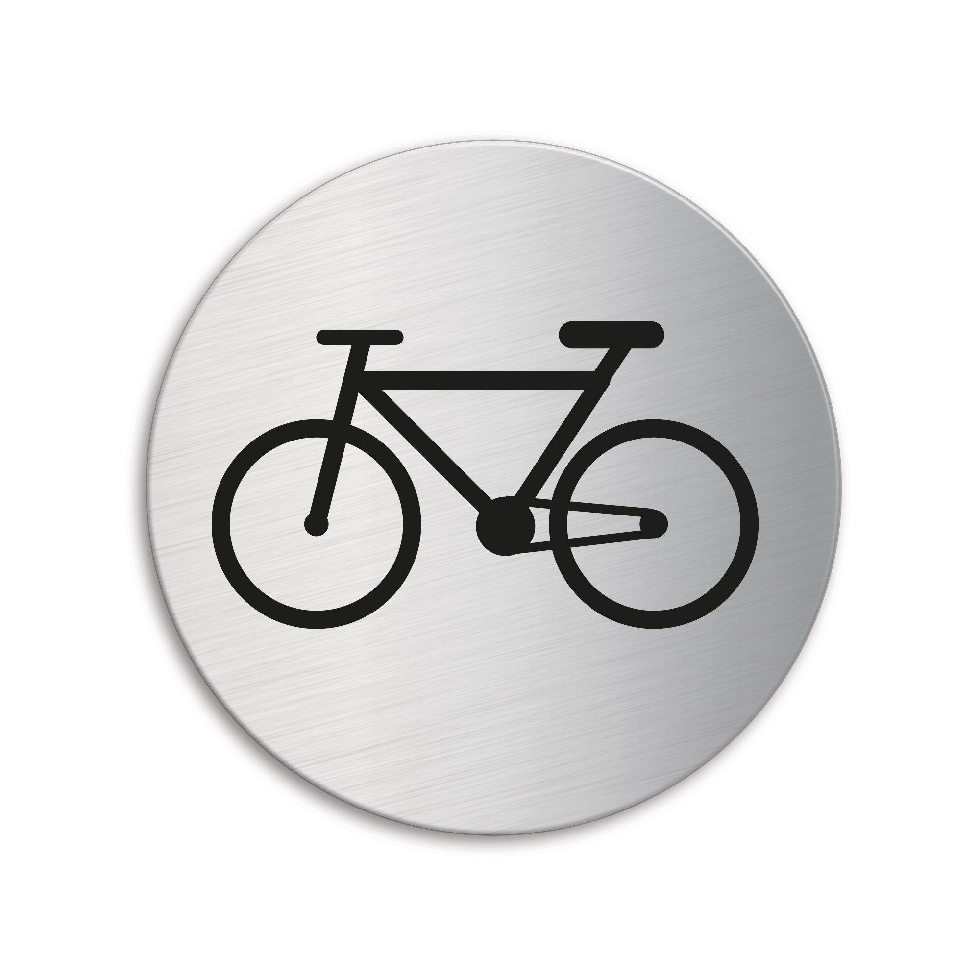 OFFORM DESIGN Hinweisschild Fahrradraum Fahrradkeller Ø 75 mm Edelstahl selbstklebend, (1 St)