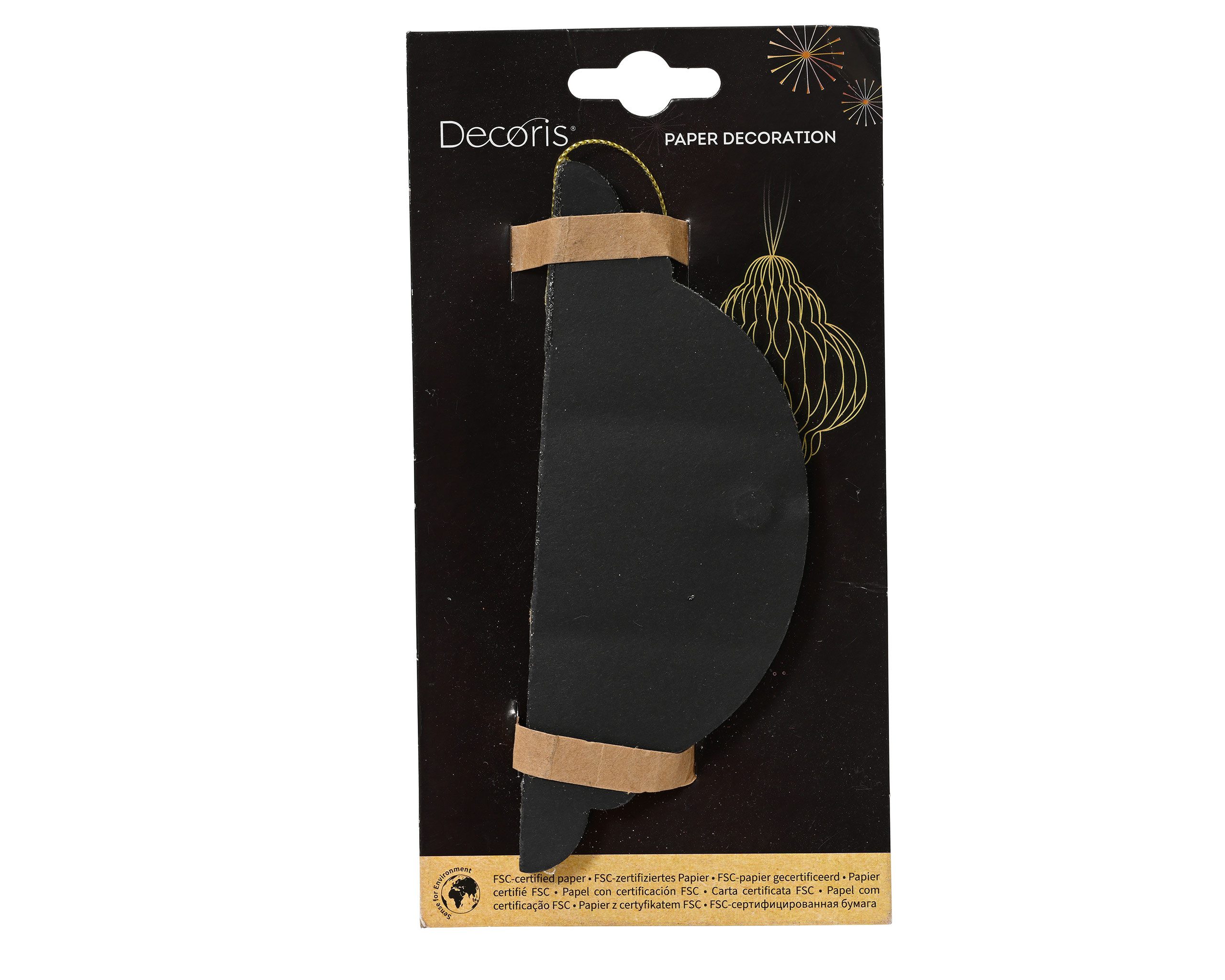 Kaemingk Wabendekoration, Wabenfigur Ornament 11,5x15cm mit Magnetverschluss 1 Stück Schwarz