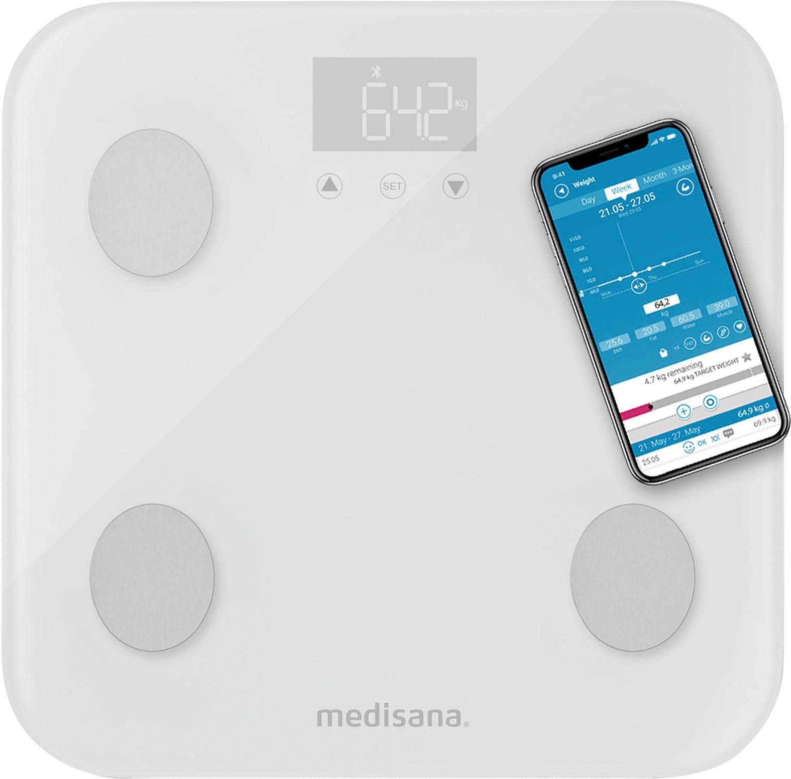 Medisana Körper-Analyse-Waage BS 600 connect WIFI mit App bis 180 kg