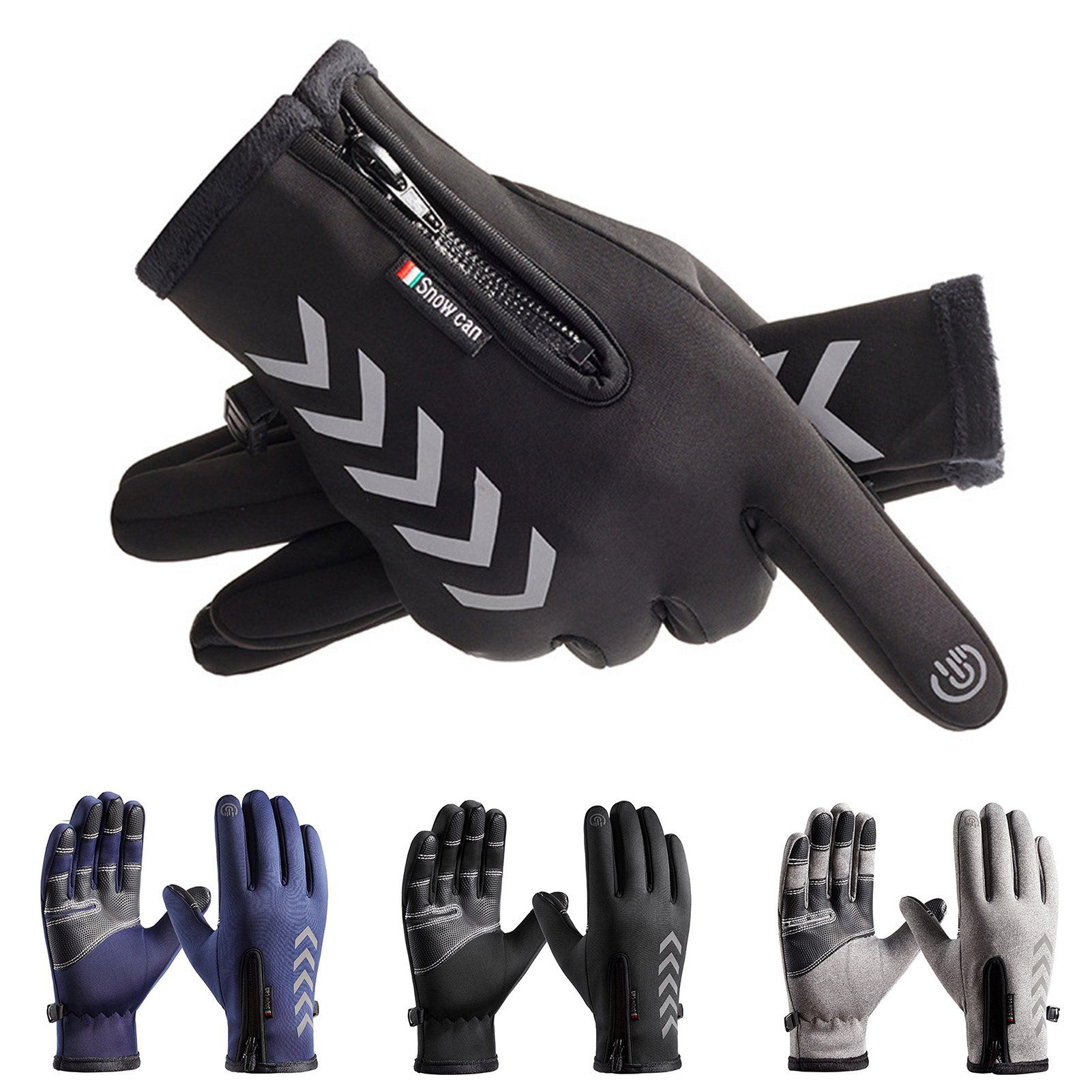 Rutaqian Multisporthandschuhe Sporthandschuhe für Damen und Herren,Outdoor Laufhandschuhe Touchscreen, winddicht, verschleißfest Blau