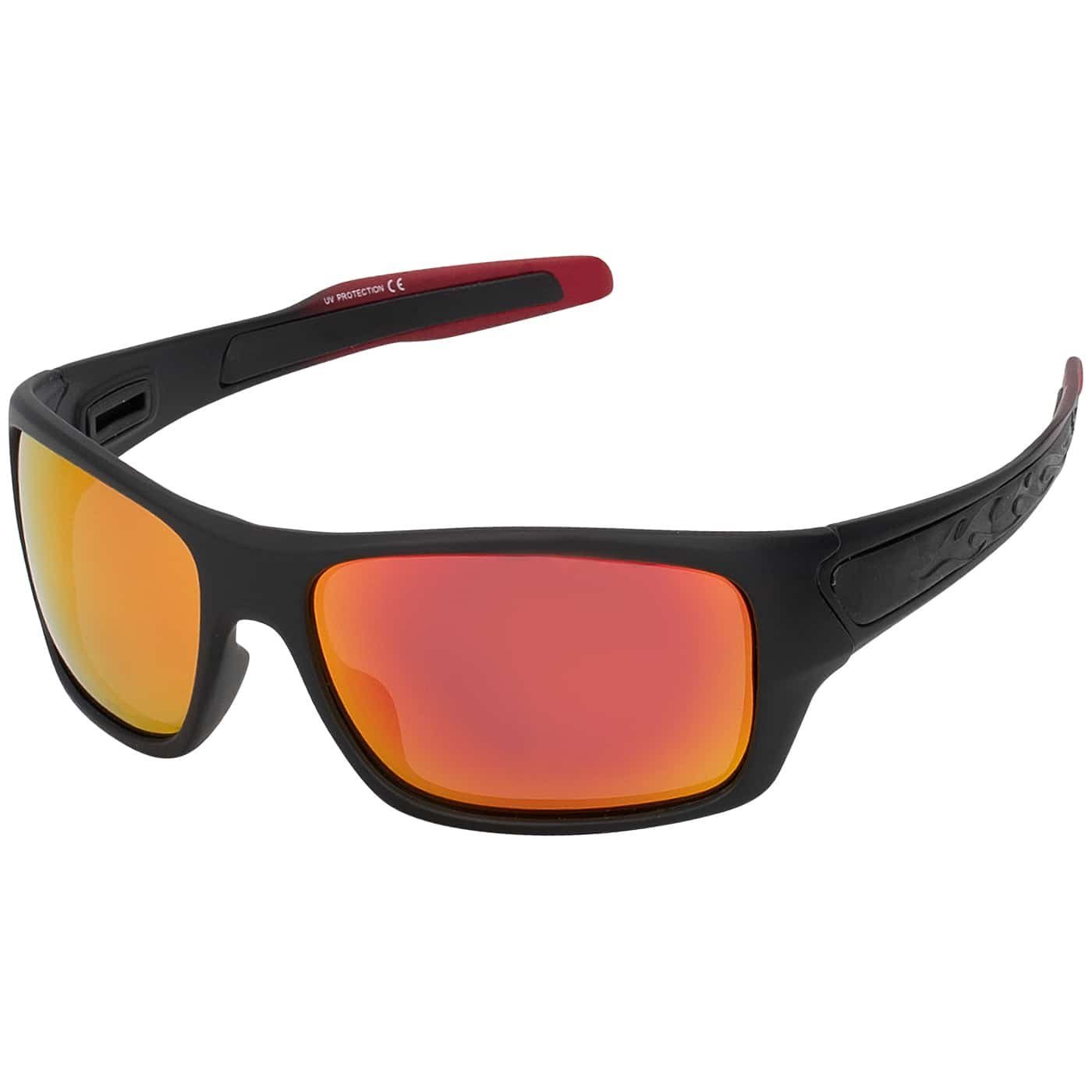 und grauen rot Designer BEZLIT schwarz, mit (1-St), Rundglas Sonnenbrille, Sportbrille Damen Eyewear Linsen blau,