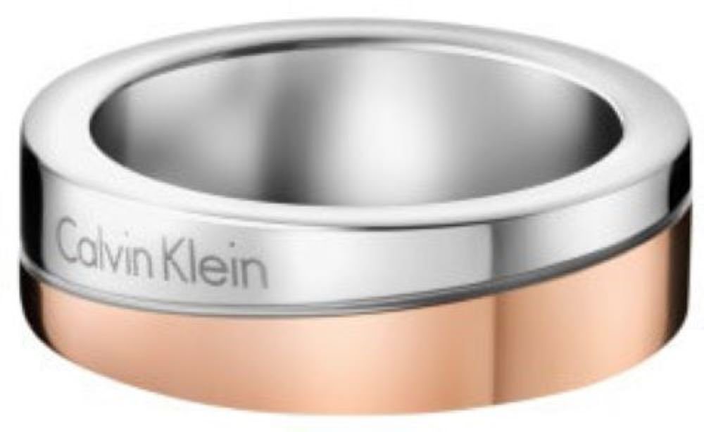 LeNoSa Fingerring CK Silber Edelstahl 50 Größe Damen Ring (15,9mm) (1-tlg) Rosegold