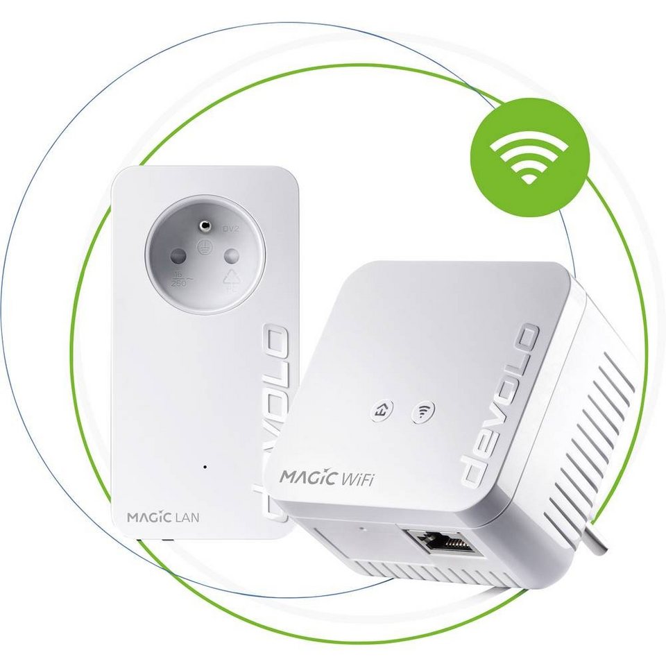 DEVOLO Powerline WLAN Starter Kit Reichweitenverstärker, Neues Mesh-WLAN  kombiniert mit Powerline-Technologie zum Einsteigerpreis