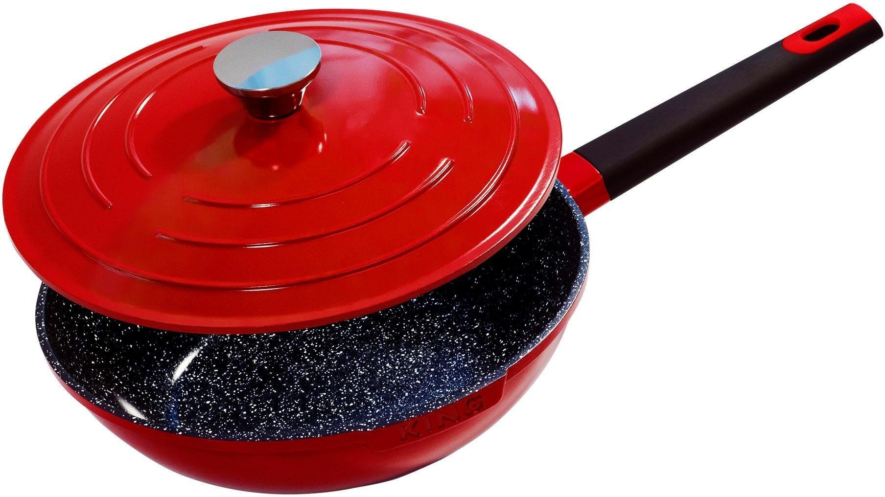 KING Wok Shine Red, Aluminiumguss (1-tlg), Ø 28 cm, Induktion | Woks