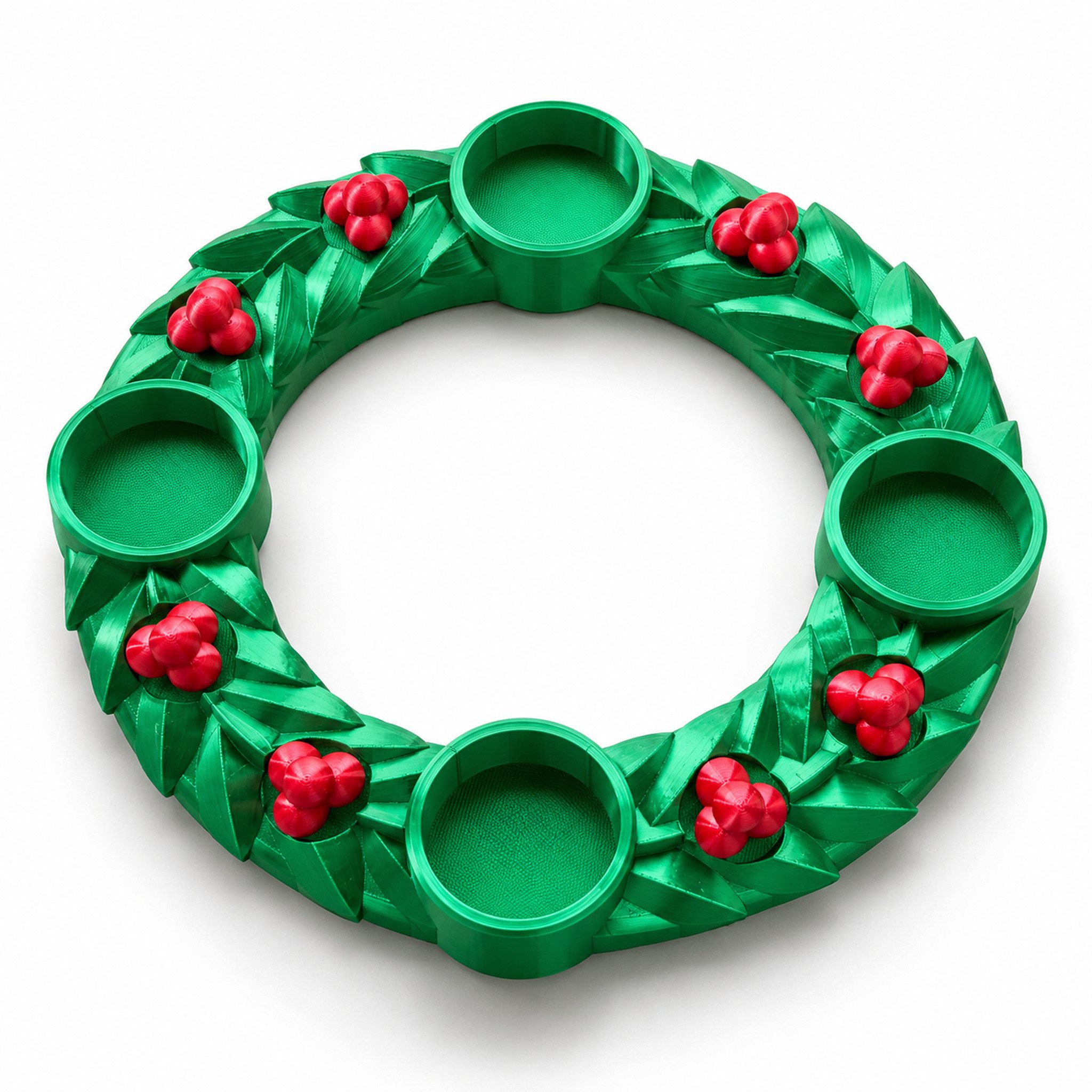 Norvéa Home Adventskranz Grün-Rot mit Beeren für 4 LED-Teelichter, Ø 21,5 cm, inkl. 2 Ersatz-Beerentrauben