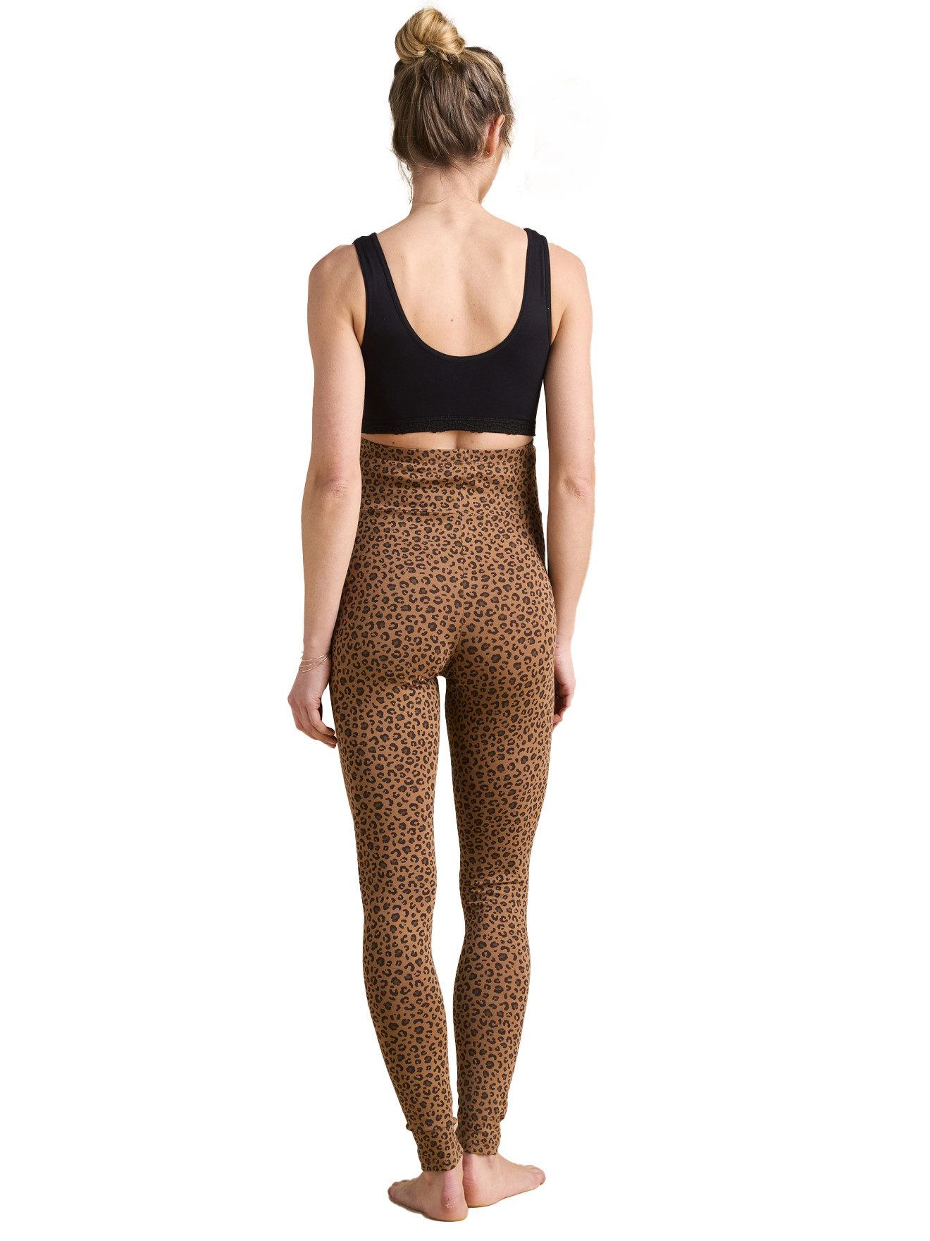Envie de Fraise Umstandsleggings Umstands-Leggings, Bio-Baumwolle Leopardenmuster, Dehnbund