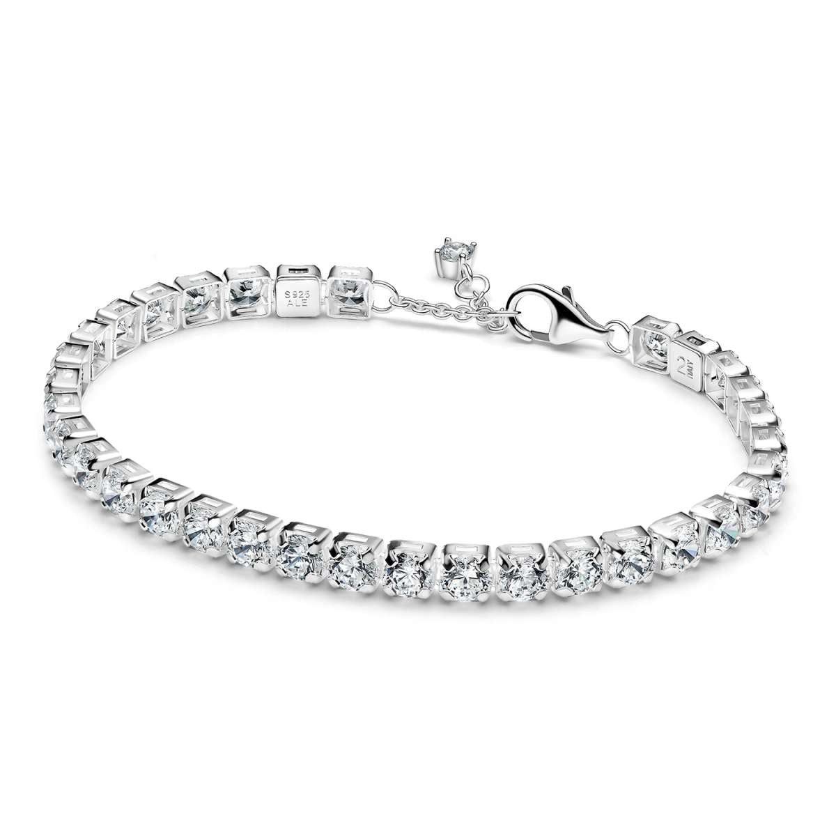 Pandora Tennisarmband 593539C01, für Damen Silber Zirkonia