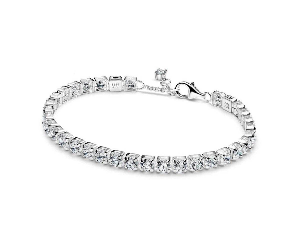 Pandora Tennisarmband 593539C01, für Damen Silber Zirkonia