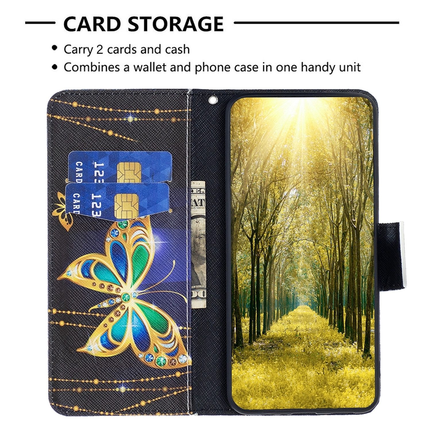 Wigento Handyhülle Für Honor 200 Lite Kunstleder Handy Schutz Tasche Hülle Book Motiv 6
