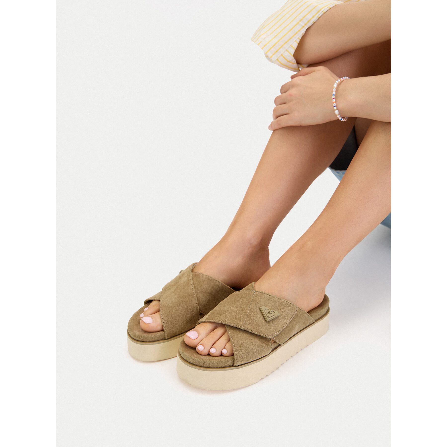 Roxy Roxy Damen-Flip-Flops Beige Badepantolette