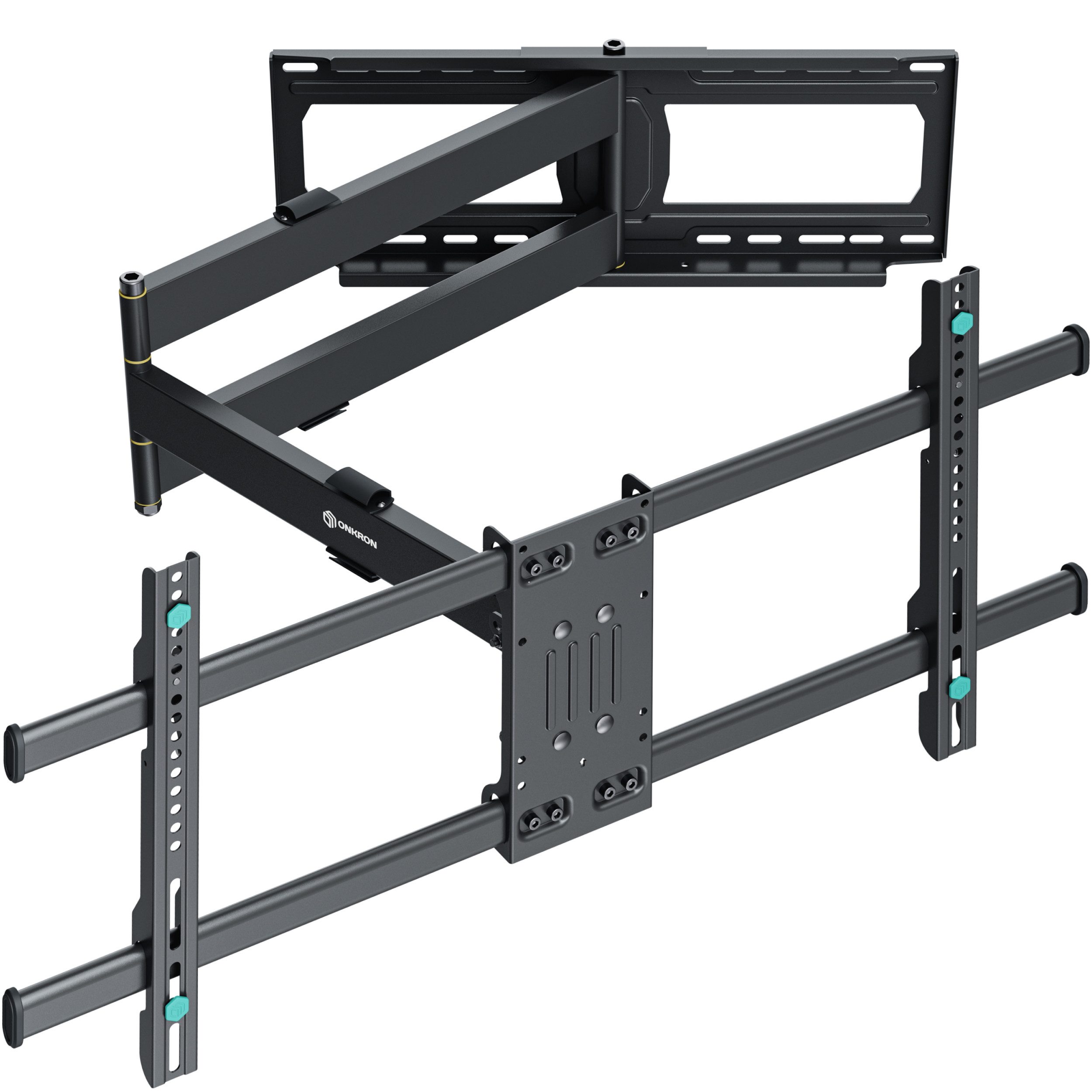 ONKRON TV-Wandhalterung 42-90 Zoll, bis 65 kg, VESA 200x200-800x400, M7L-B, (langer Arm, ausziehbar, schwenkbar, neigbar, Kabelkanäle)