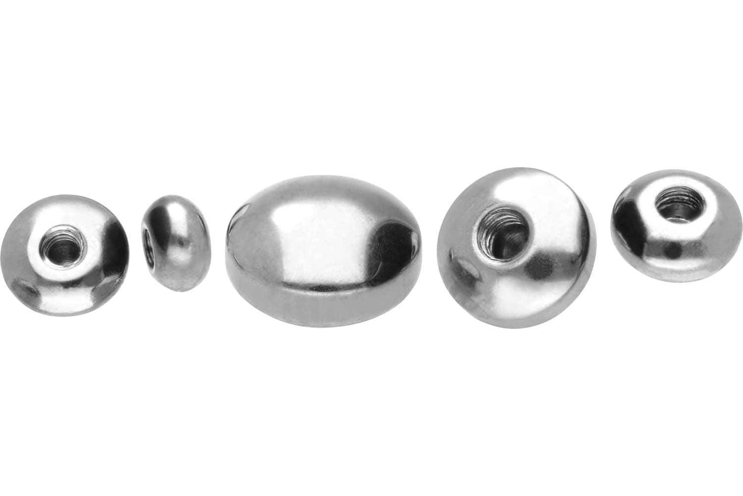 PIERCINGLINE Piercing-Set Chirurgenstahl Schraubdisc FLACH (Schraub-Aufsätze, 1-tlg)